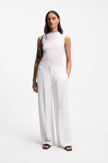 Ribbed top with mock neckline