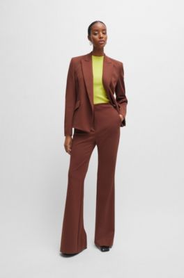 Top de punto de canal&eacute; con cuello caja, Amarillo