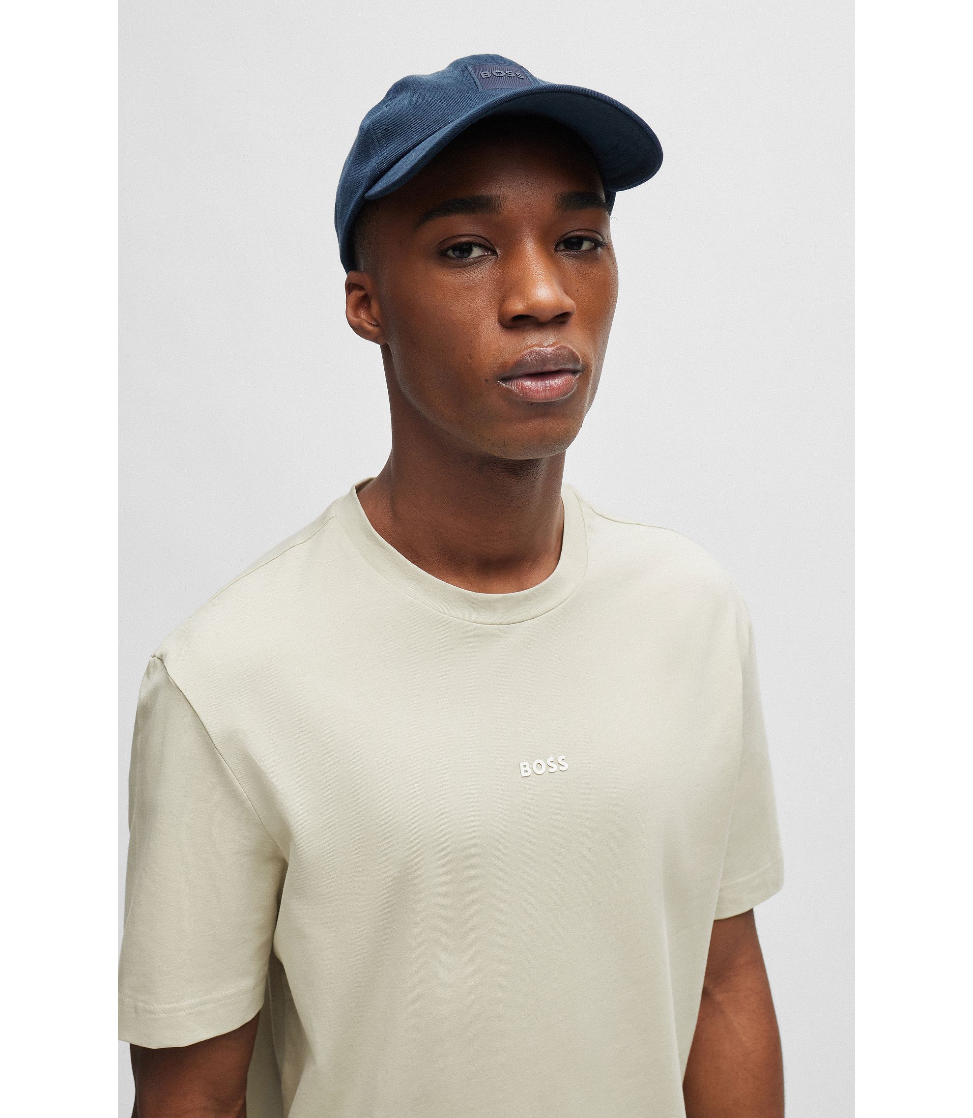 BOSS - Relaxed-fit T-shirt in stretch cotton with logo print BOSS - Relaxed-fit T-shirt in stretch cotton with logo print