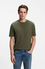 Relaxed-fit T-shirt with a layered logo print, Green