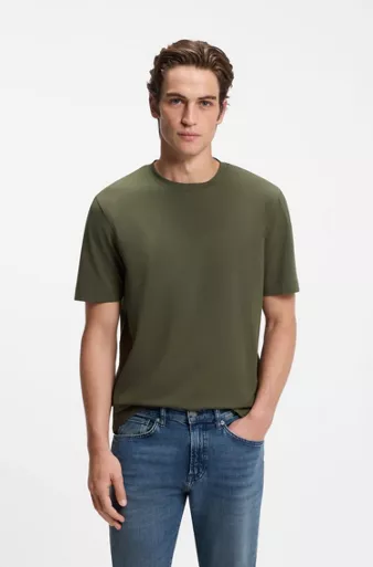Relaxed-fit T-shirt with a layered logo print, Green