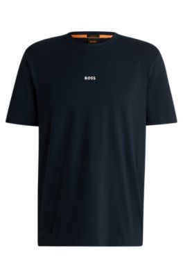 BOSS Relaxed fit T shirt in stretch cotton with logo print