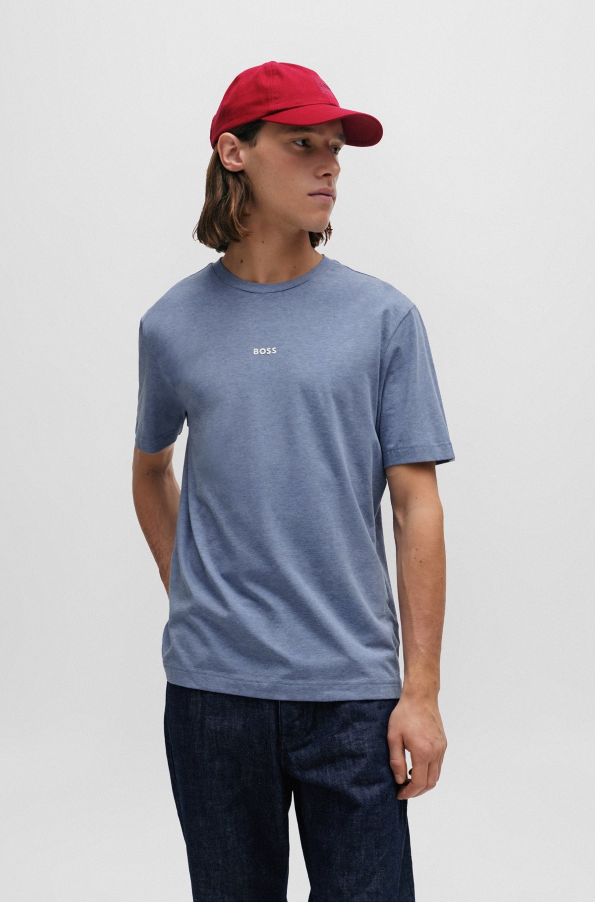 Powder Blue Crew Neck Stretchy & Beanie Powder Blue Crew Neck Stretchy & Beanie