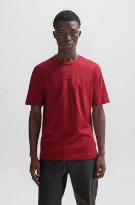 BOSS - Relaxed-fit T-shirt in stretch cotton with logo print