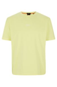 Relaxed-fit T-shirt in stretch cotton with logo print, Light Yellow