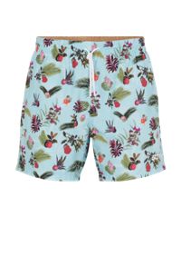 Floral-print swim shorts with logo detail, Light Green