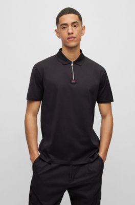 black polo with zip