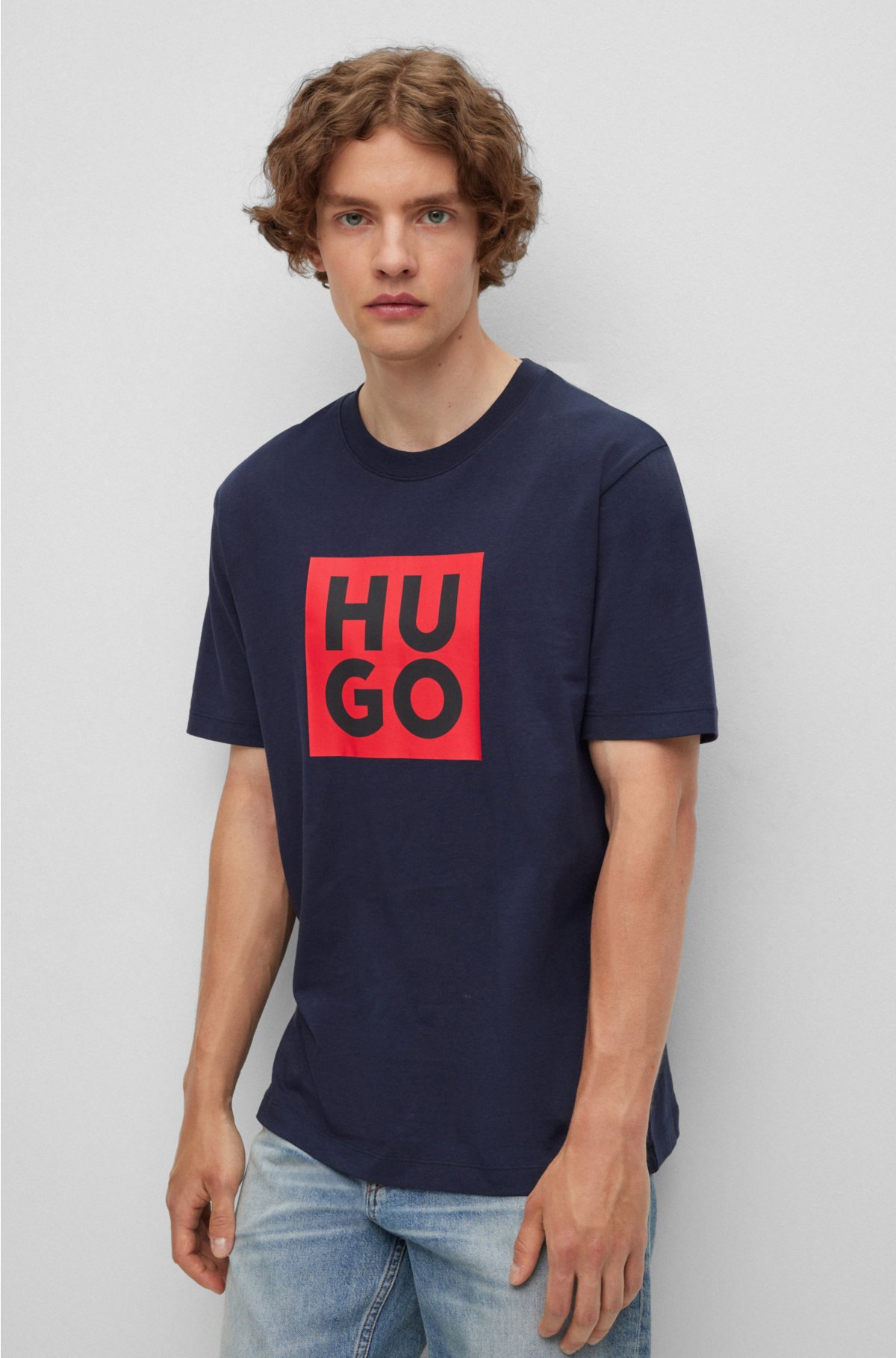 Pima jersey T-shirt with logo print