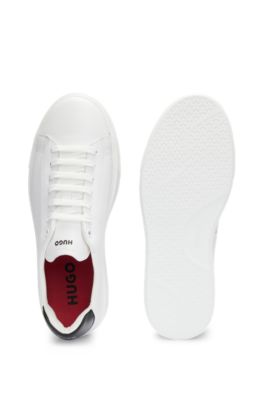 low top trainers in leather with logo detailing