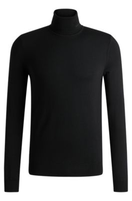 HUGO - Regular-fit rollneck sweater in wool