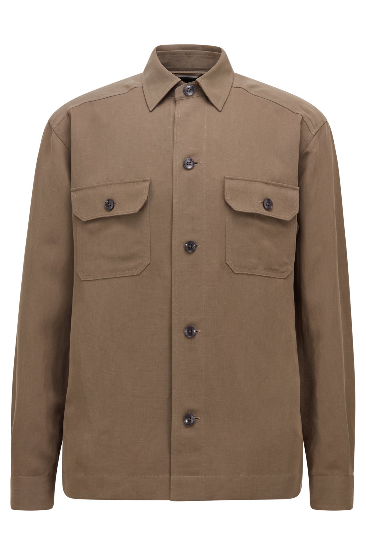 BOSS - Relaxed-fit overshirt in Italian twill