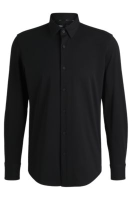 BOSS - Slim-fit shirt in performance-stretch jersey