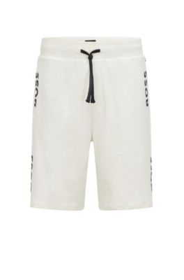 BOSS - Interlock-cotton shorts with repeat logos