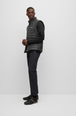 BOSS Waterrepellent down gilet with triangle embroidery