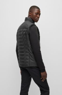 BOSS Waterrepellent down gilet with triangle embroidery