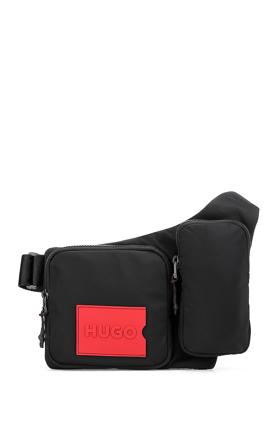 HUGO - Recycled-nylon envelope bag with red logo patch