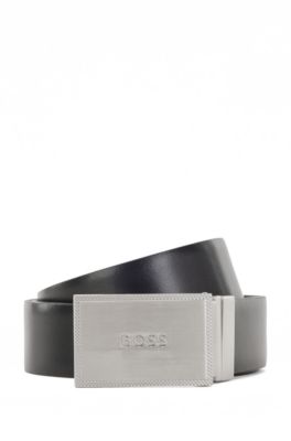 Buy Hugo Boss Reversible Italian Leather Belt with Pin and Plaque