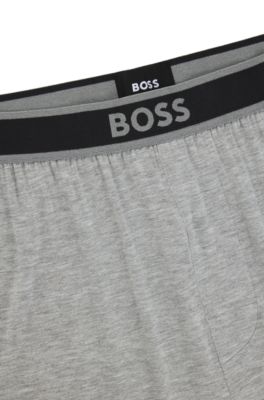 Stretch-modal pajama bottoms with logo waistband, Grey