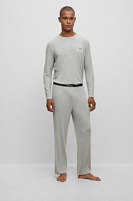 BOSS - Stretch-modal pajama with bottoms waistband logo