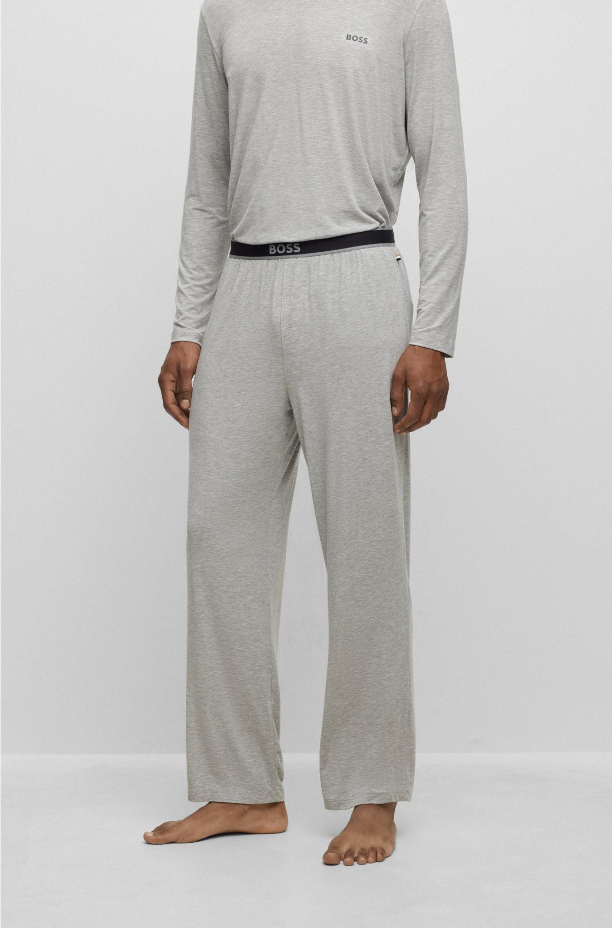 BOSS Stretch-modal pajama logo with bottoms waistband -