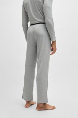 Stretch-modal pajama bottoms with logo waistband, Grey