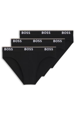 Stretch-cotton briefs, Black