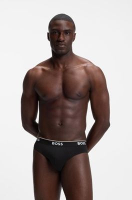 Stretch-cotton briefs, Black