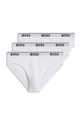 Stretch-cotton briefs, White