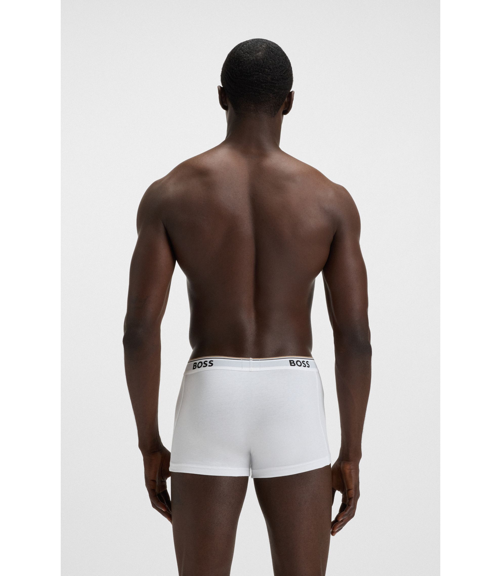 新品　BRIEFING MEN'S MINI LOGO HIGHNECK XL BOSS - Three-pack of stretch-cotton trunks with logo