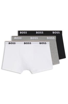 Stretch-cotton trunks with repeating logos, Assorted-Pre-Pack