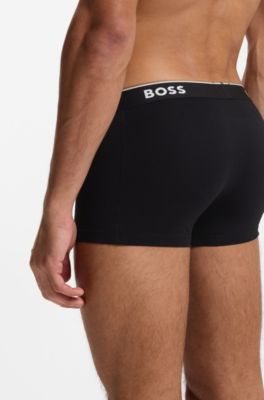 Three-pack of logo-waistband trunks in stretch cotton, Assorted-Pre-Pack