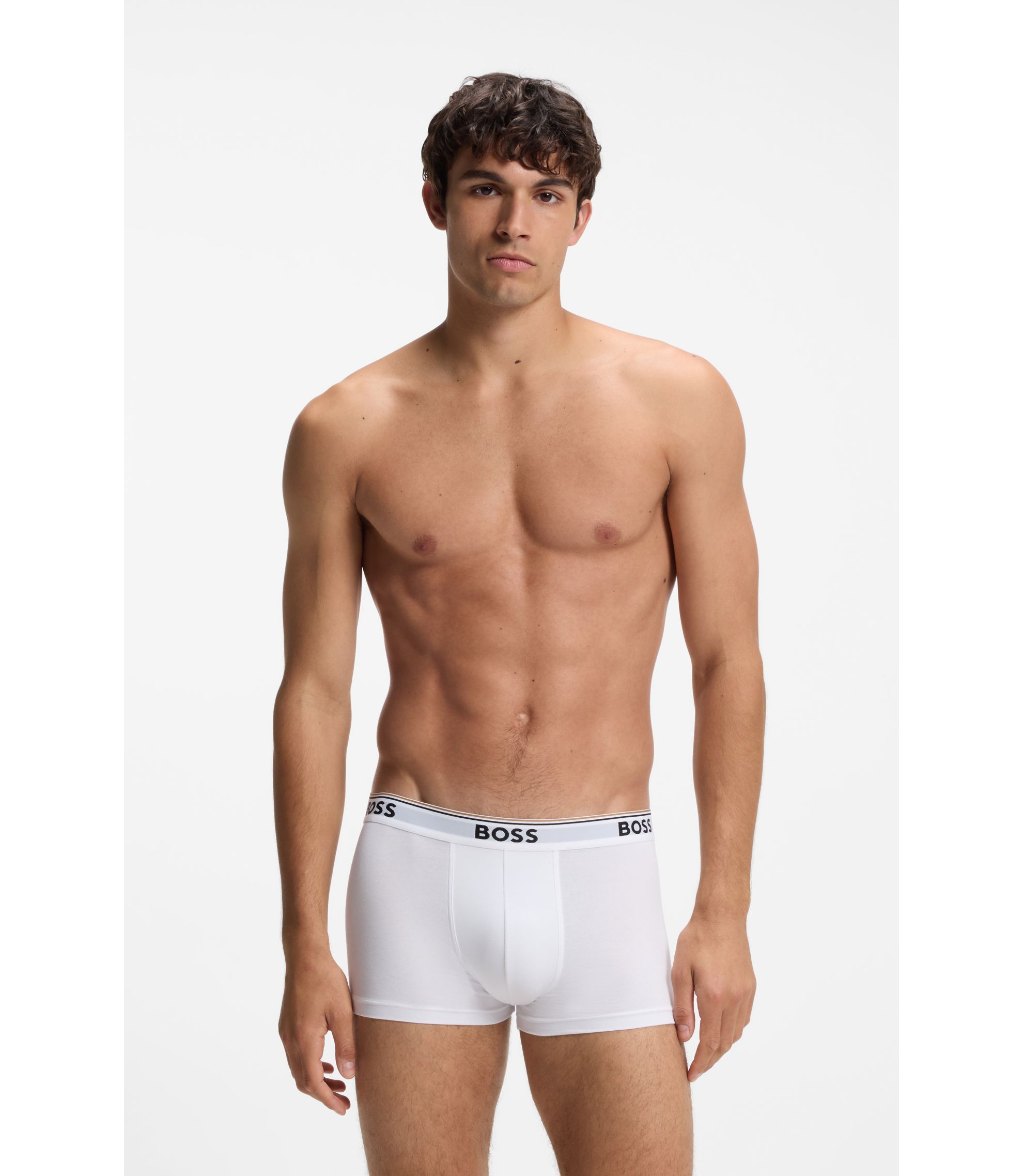 BOSS - Stretch-cotton trunks with repeating logos