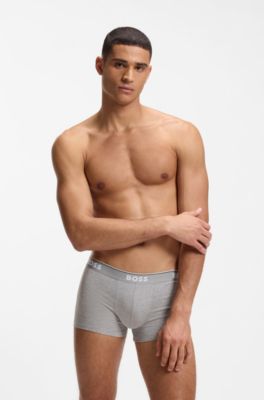 Stretch-cotton trunks with repeating logos, Assorted-Pre-Pack