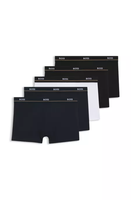 Five-pack of logo-waistband trunks in stretch cotton