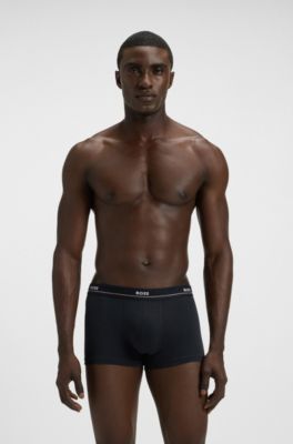 Five-pack of logo-waistband trunks in stretch cotton, Light Blue