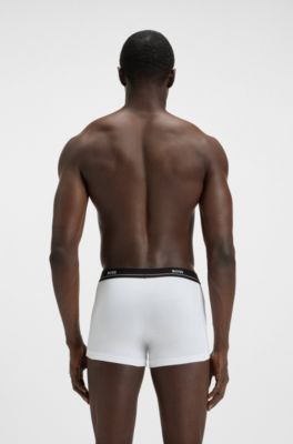 Five-pack of logo-waistband trunks in stretch cotton, Light Blue