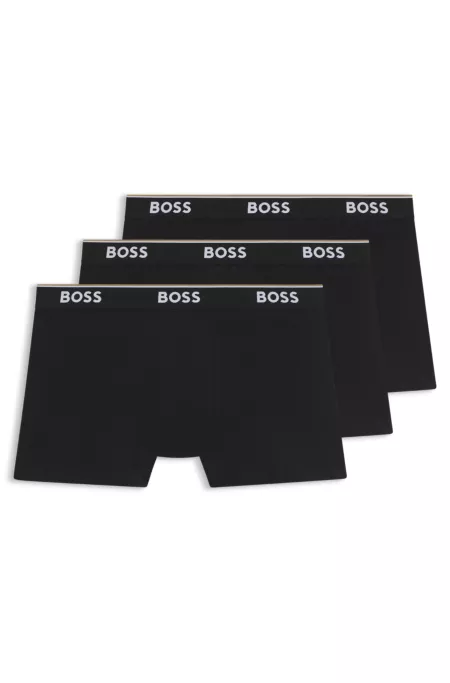 Three-pack of logo-waistband boxer briefs in stretch cotton
