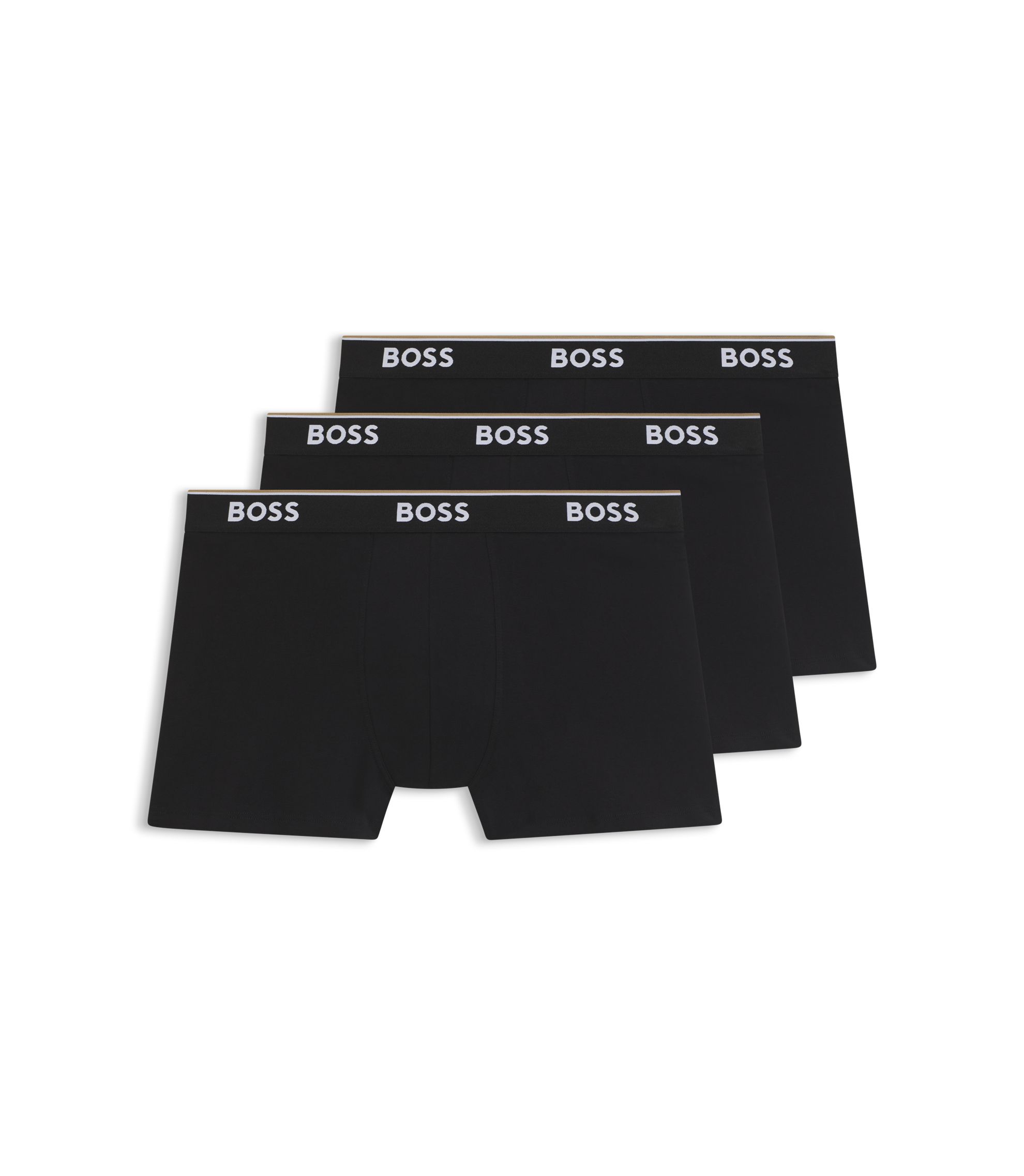 BOSS - Three-pack of boxer briefs in stretch cotton - Black