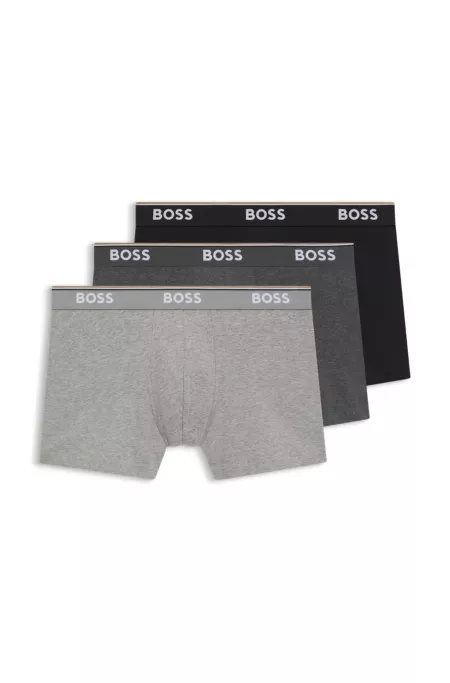 Three-pack of logo-waistband boxer briefs in stretch cotton