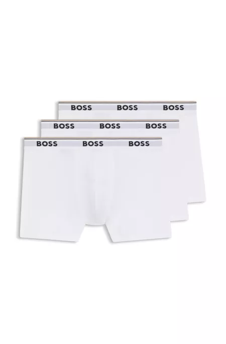 Three-pack of logo-waistband boxer briefs in stretch cotton