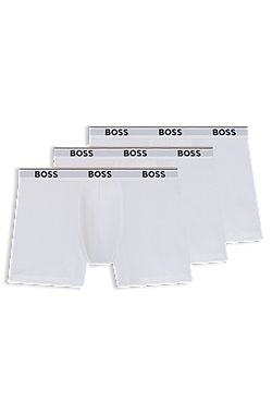 Three-pack of stretch-cotton boxer briefs with logos