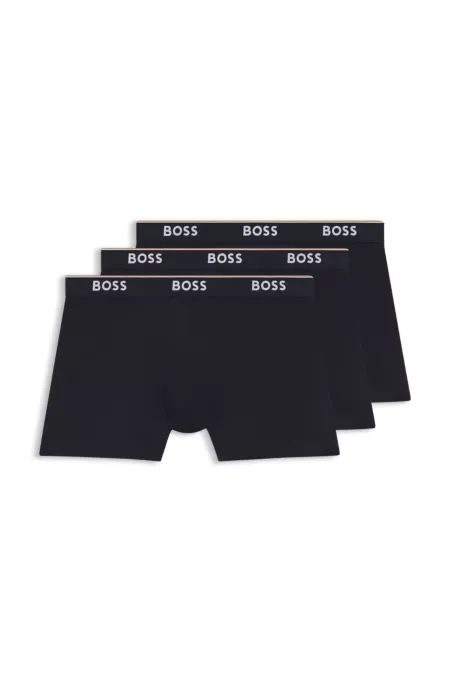 Three-pack of logo-waistband boxer briefs in stretch cotton