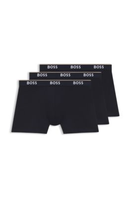 Paquete de tres calzoncillos b&oacute;xer en algod&oacute;n el&aacute;stico, Celeste