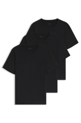 Paquete de tres camisetas de algod&oacute;n, Negro