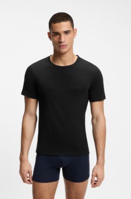 Paquete de tres camisetas de algod&oacute;n, Negro