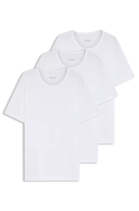 Three-pack of cotton underwear T-shirts with logos