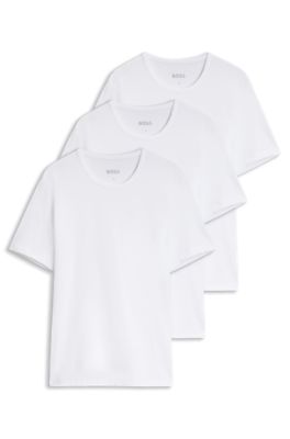 Paquete de tres camisetas de algod&oacute;n, Blanco