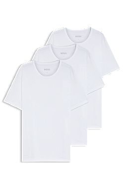 Three-pack of cotton underwear T-shirts with logos