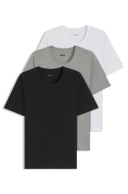 Three-pack of logo-embroidered cotton T-shirts, Assorted-Pre-Pack
