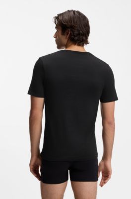 Lot de trois t-shirts en coton &agrave; logo brod&eacute;, Assorted-Pre-Pack